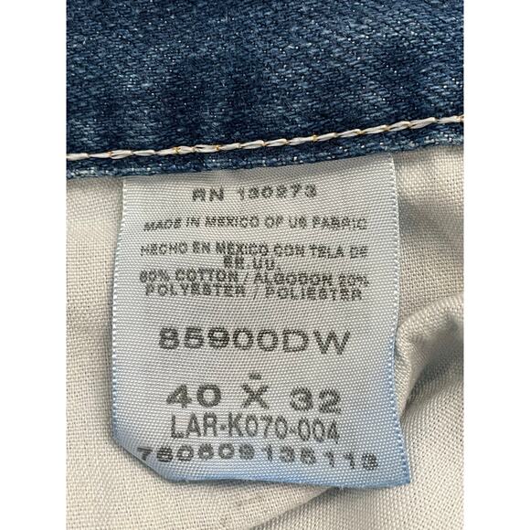 Wrangler Men's distressed denim blue jeans 40 x 32 - Picture 3 of 12